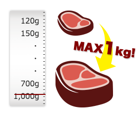 120gから1000g