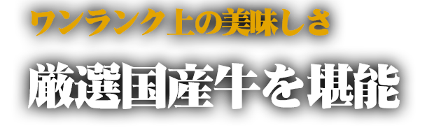 ワンランク上の美味しさ厳選国産牛を堪能