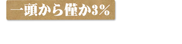 一頭から僅か3％の希少性濃い赤身の旨味